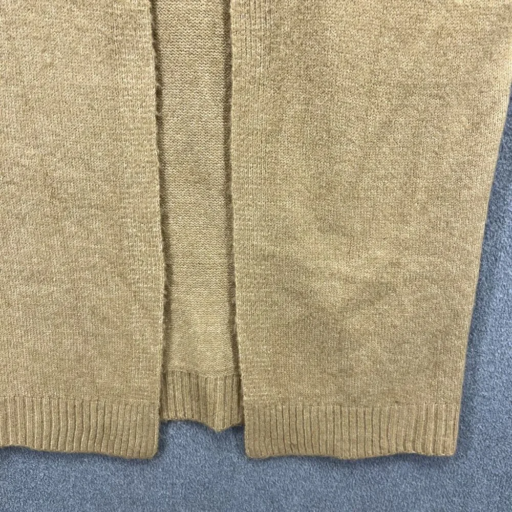 &merci Cardigan women Small‎ Tan Hooded knit open front oversized maxi soft